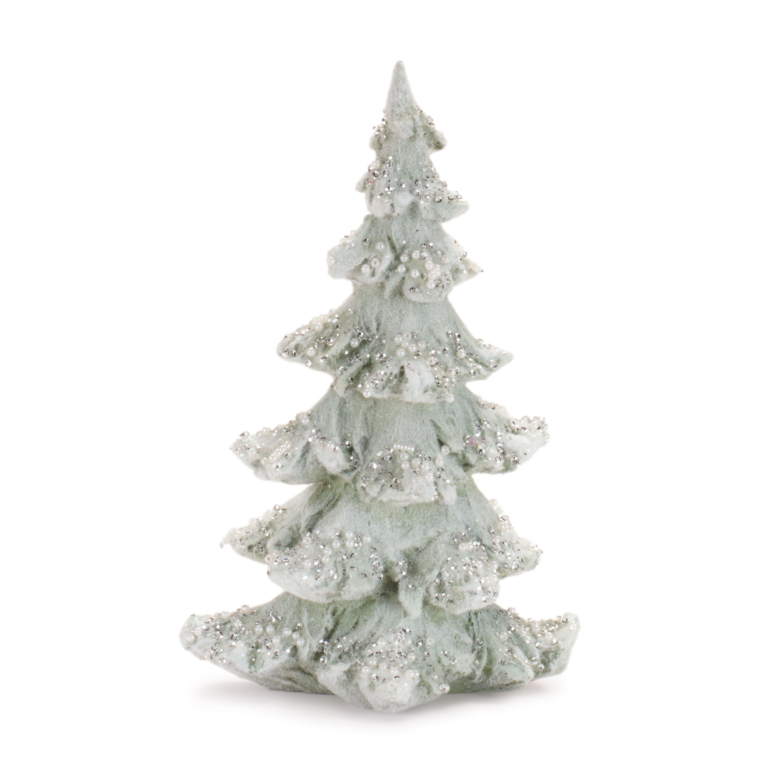 Beaded Frosted Christmas Trees (Set of 2), WHITE SILVER, alternate image number 3