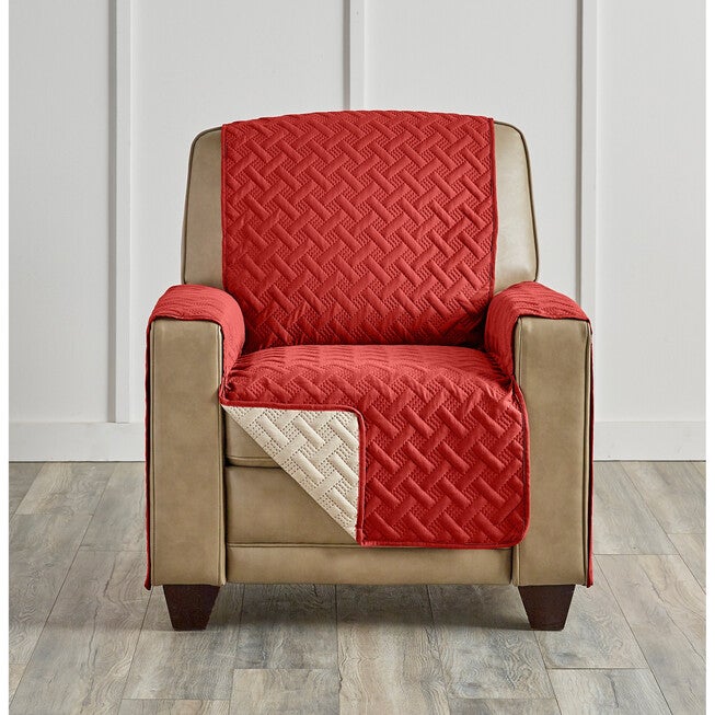 ANTI-BACTERIAL PINSONIC Recliner PROTECTOR, MERLOT NATURAL, hi-res image number 0