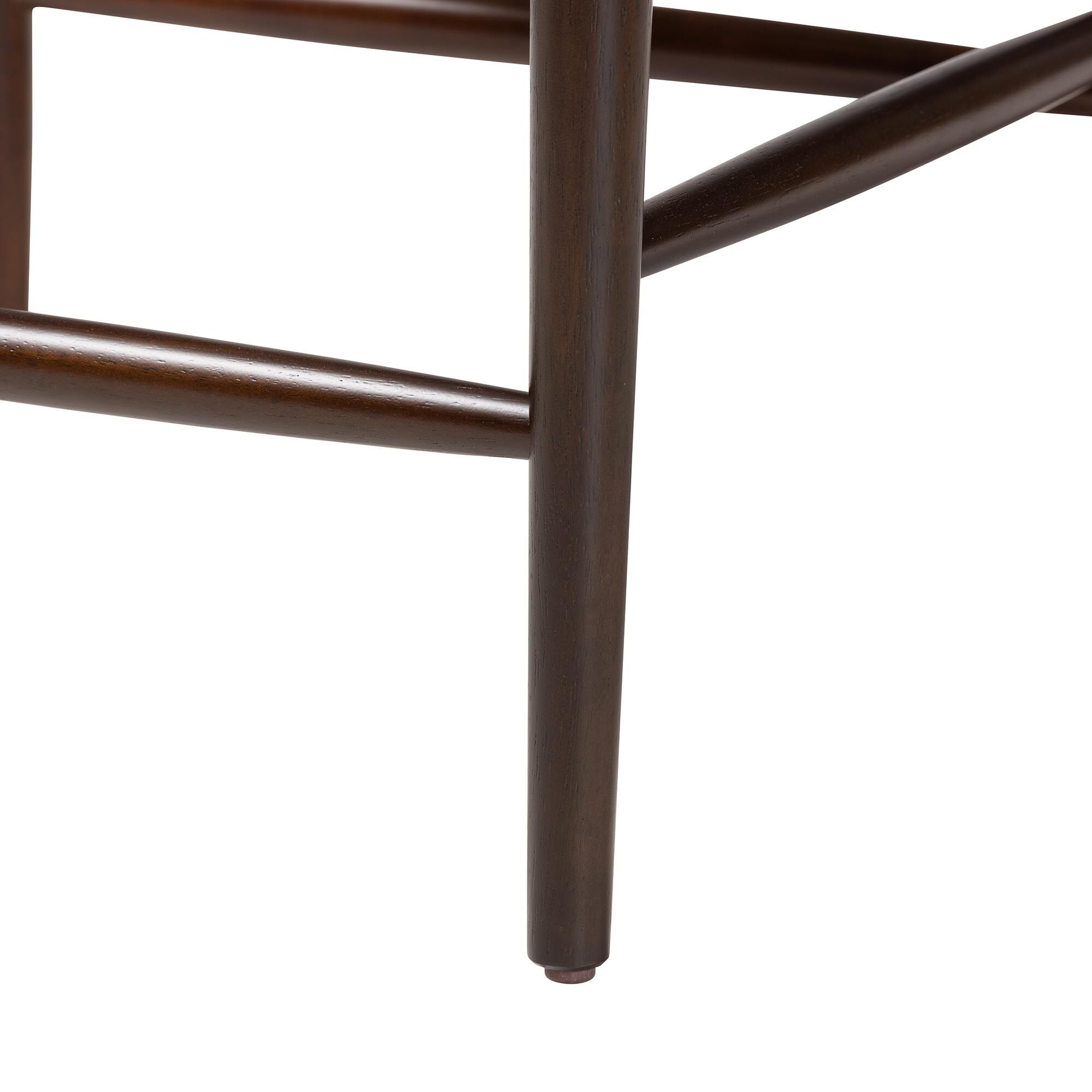 Eira Counter Stool Set of 2- Walnut Wood Frame Counter-height Chair with Curved Backrest and Black Faux Leather Seat, BLACK, alternate image number 5