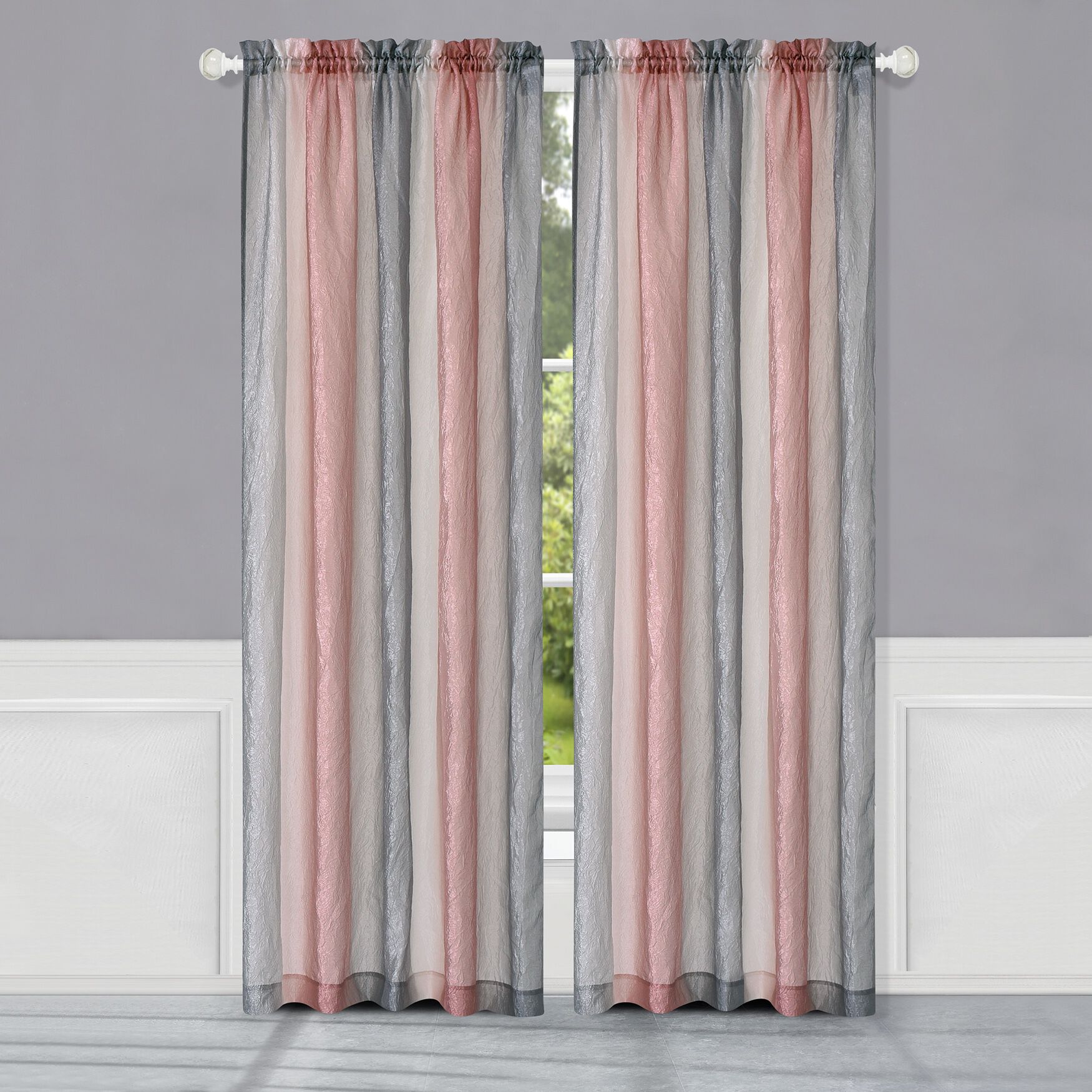 Ombre Window Curtain Panel, BLUSH, hi-res image number 0