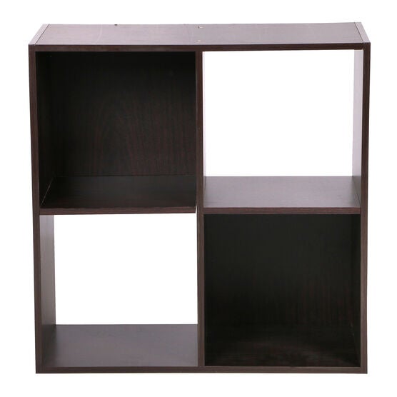 Home Basics Open and Enclosed 4 Cube MDF Storage Organizer Espresso, ESPRESSO, hi-res image number null
