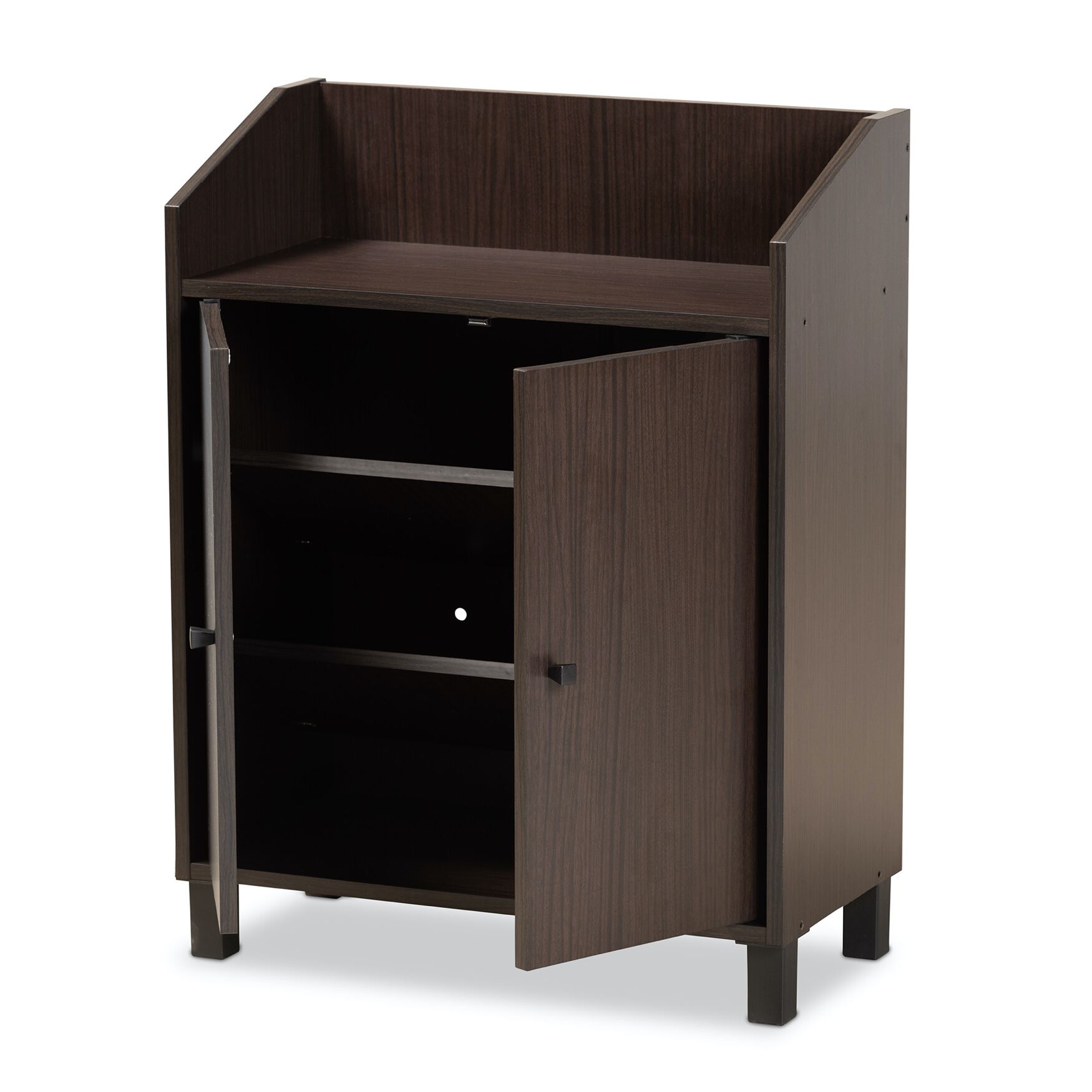 Rossin Wood 2-Door Entryway Shoe Storage Cabinet W Top Shelf Furniture, , on-hover image number 1