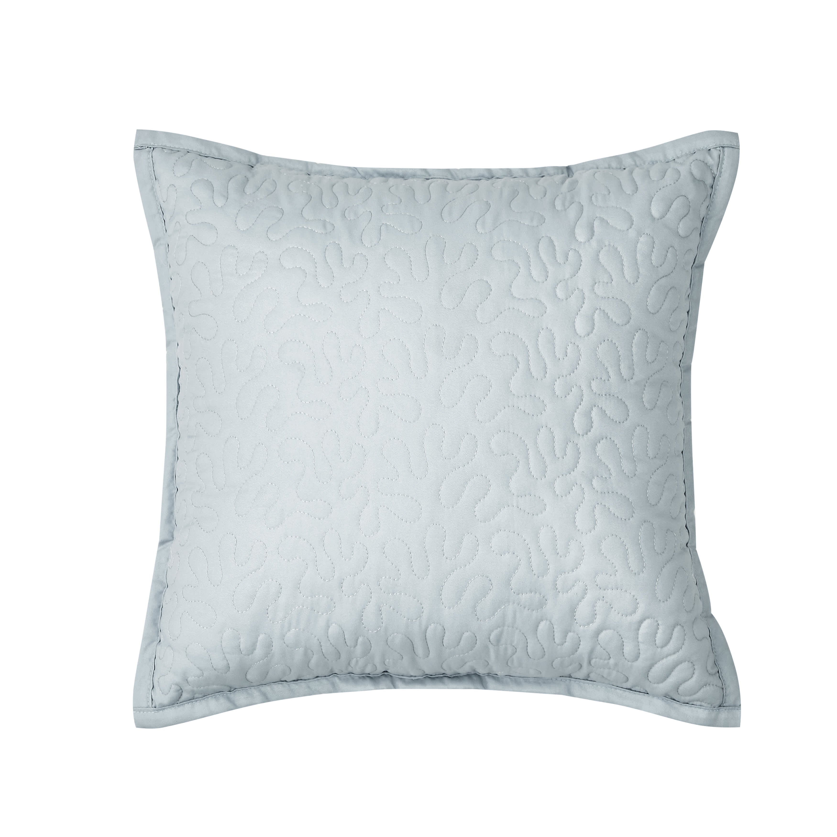 Evergreen Blue 16 Inch Square Quilted Decorative Throw Pillow, BLUE, hi-res image number null