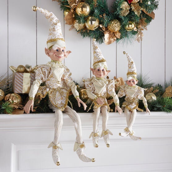 24"H Posable Christmas Elf , GOLD, hi-res image number null