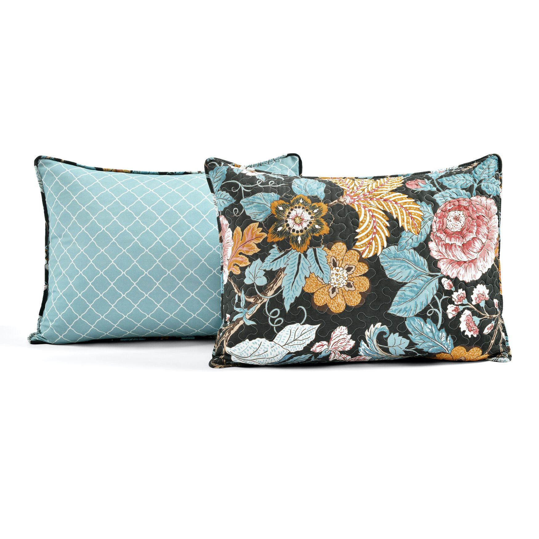 Lush D&eacute;cor Sydney Quilt Black/Blue 3Pc Set, , alternate image number 18