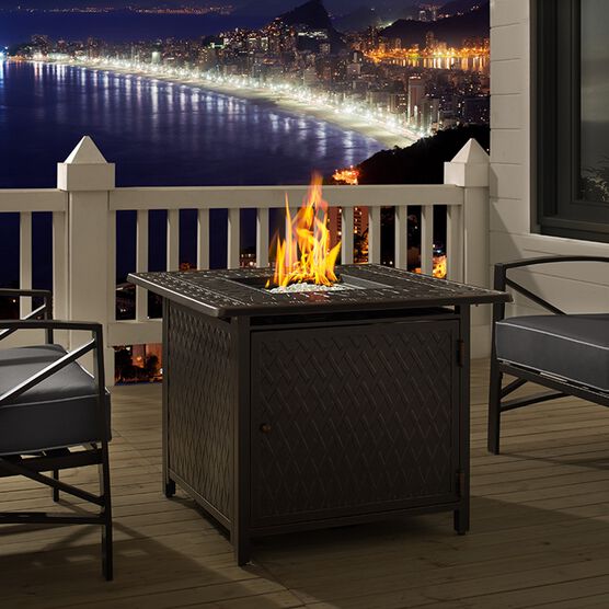 Cartney 32" Square Aluminum LPG/NG Fire Pit, , on-hover image number null