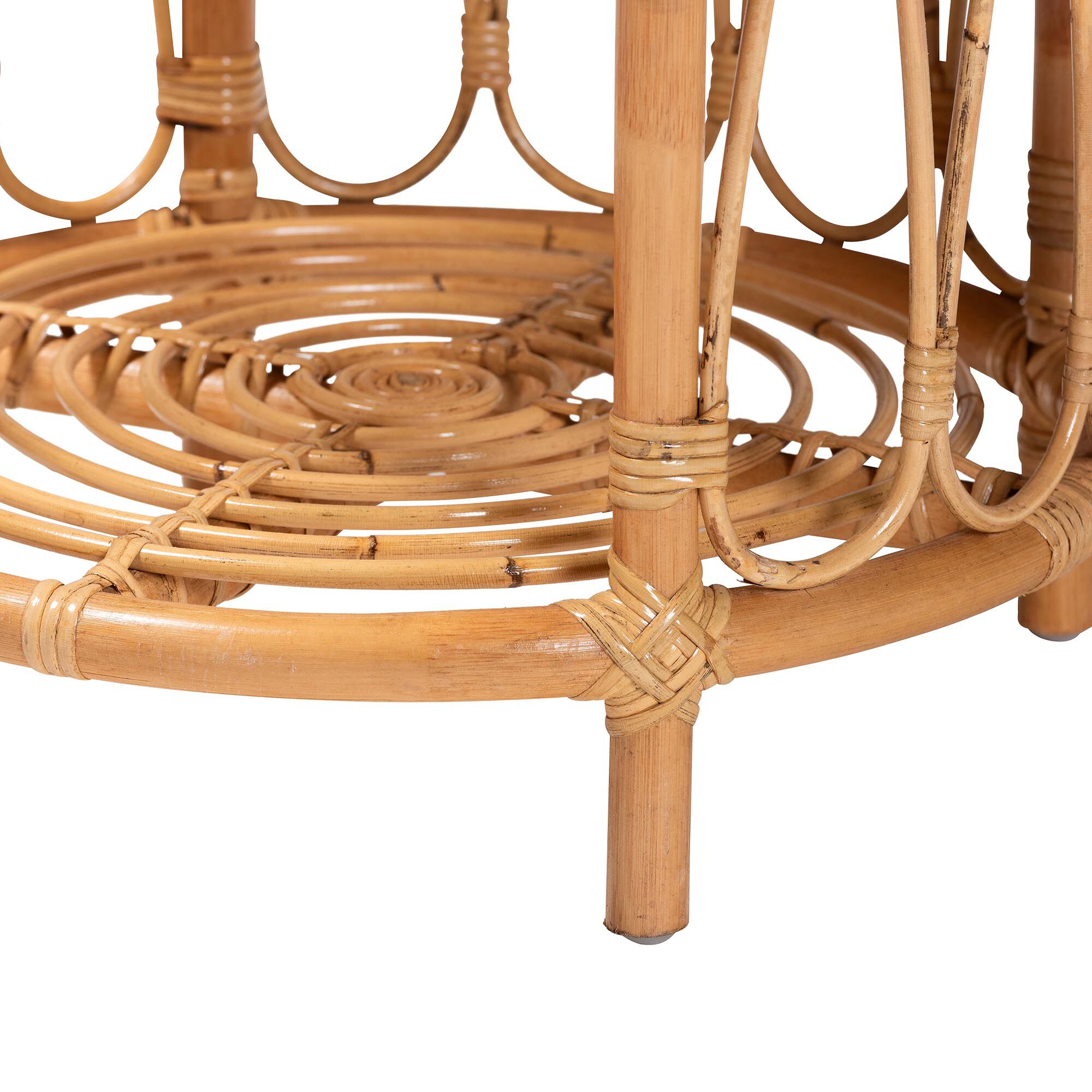 Berilo Bohemian Light Honey Rattan End Table, LIGHT, alternate image number 3