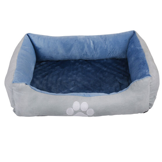 Orthopedic rectangle bolster Pet Bed,Dog Bed, super soft plush, Large 34x24 inches BLUE, , on-hover image number null