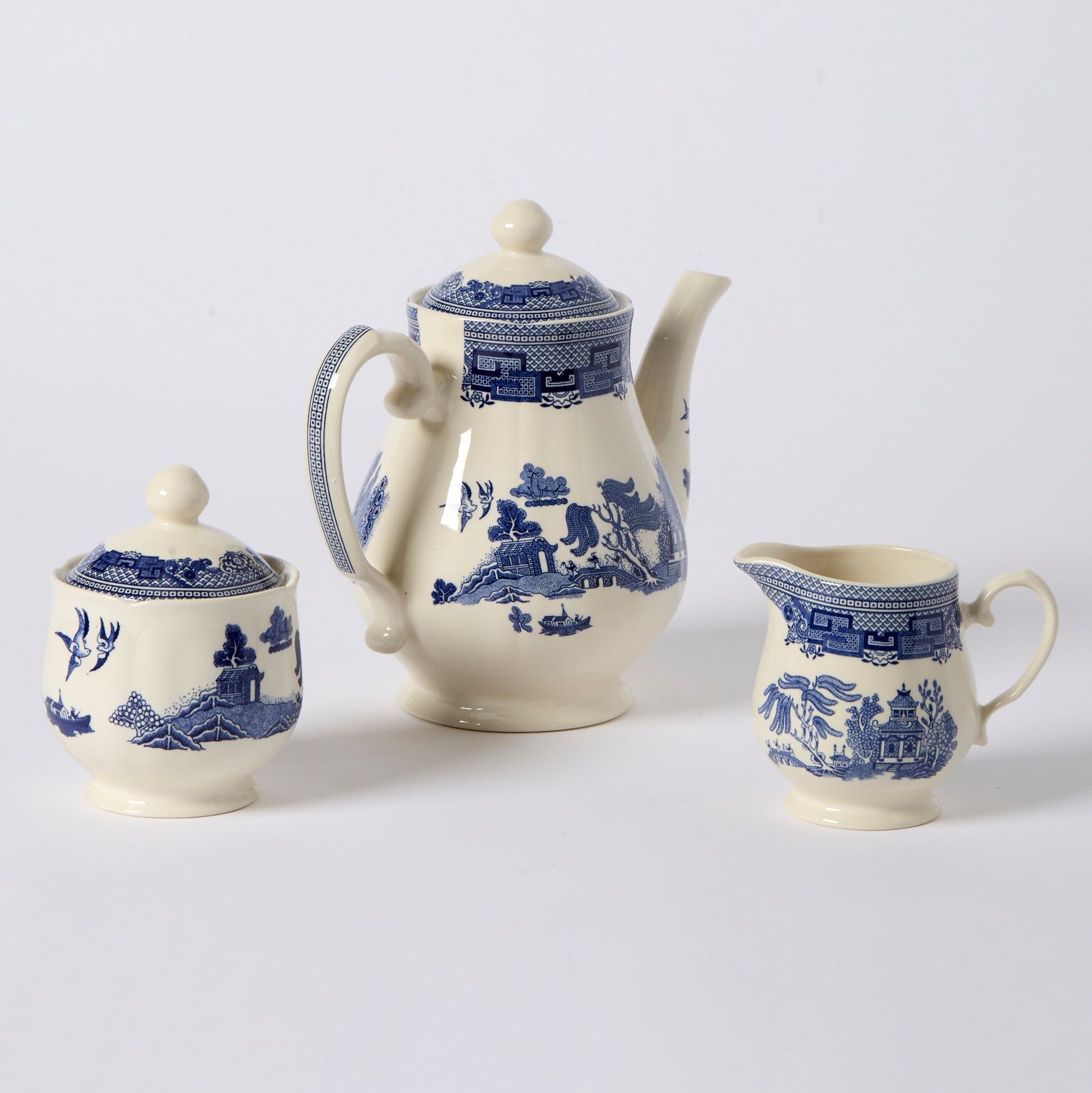 Blue Willow 3-Pc. Teapot Sugar and Creamer Set, , on-hover image number 1
