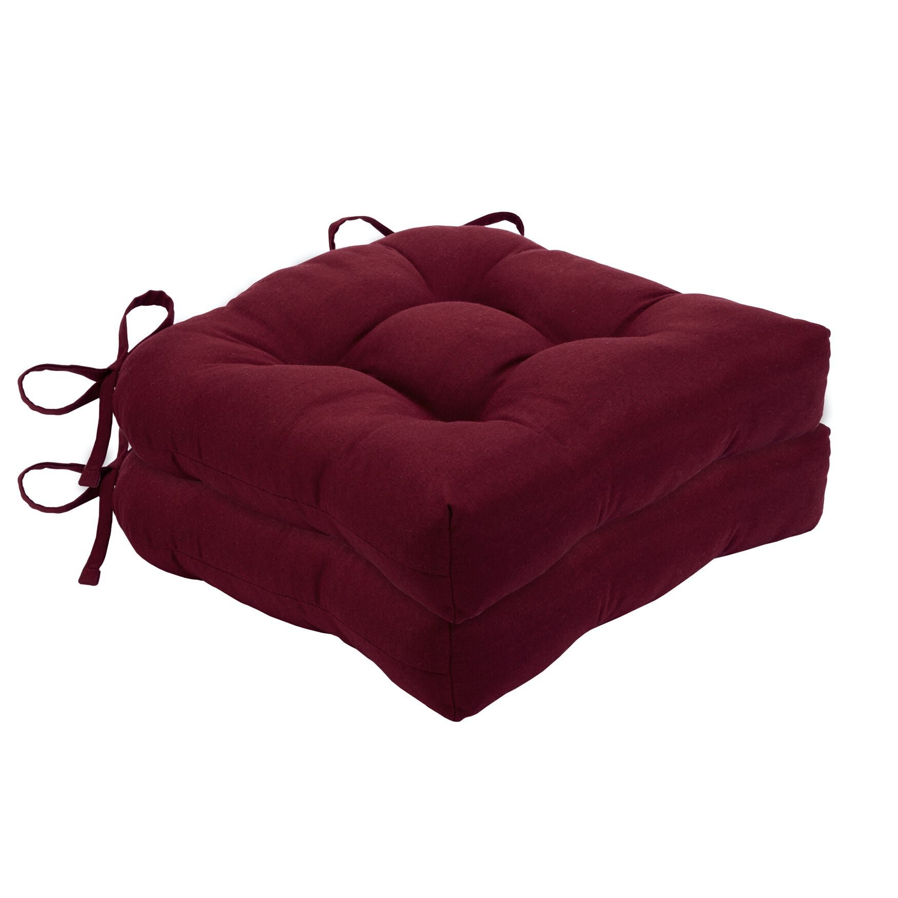 Chase Tufted Chair Seat Cushions, BURGUNDY, hi-res image number 0