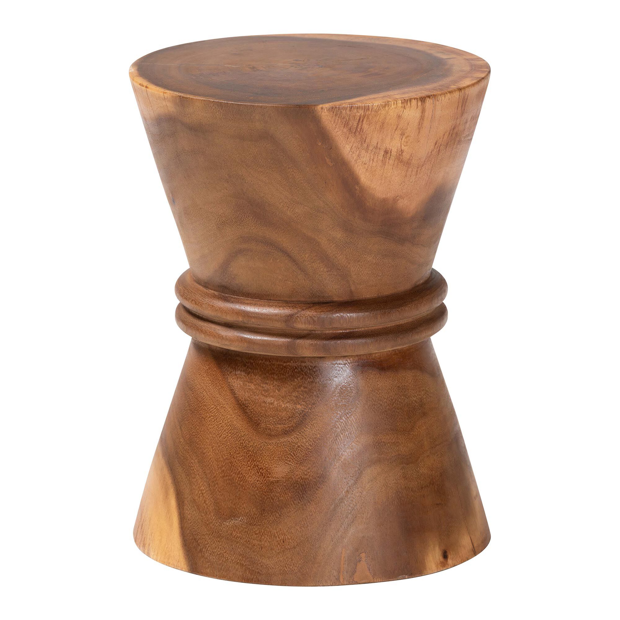 Samira Solid Suar Wood Side Table, BROWN, alternate image number 2