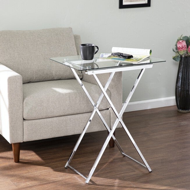 Meridino Folding Tray Table, CHROME, hi-res image number null