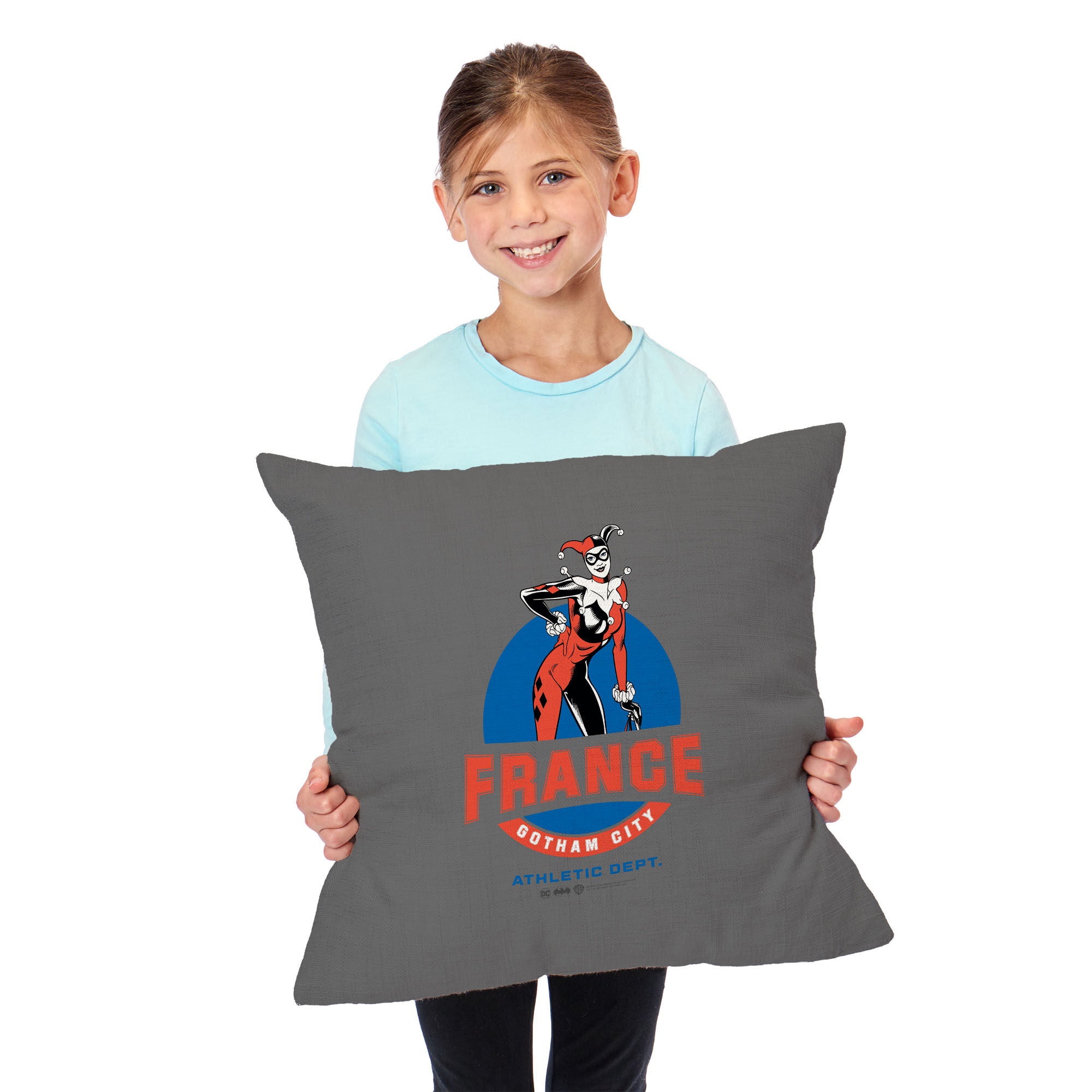 Warner Bros. DC Gotham Athletic Dept. Throw Pillow 18X18 Inches, GRAY, alternate image number 2