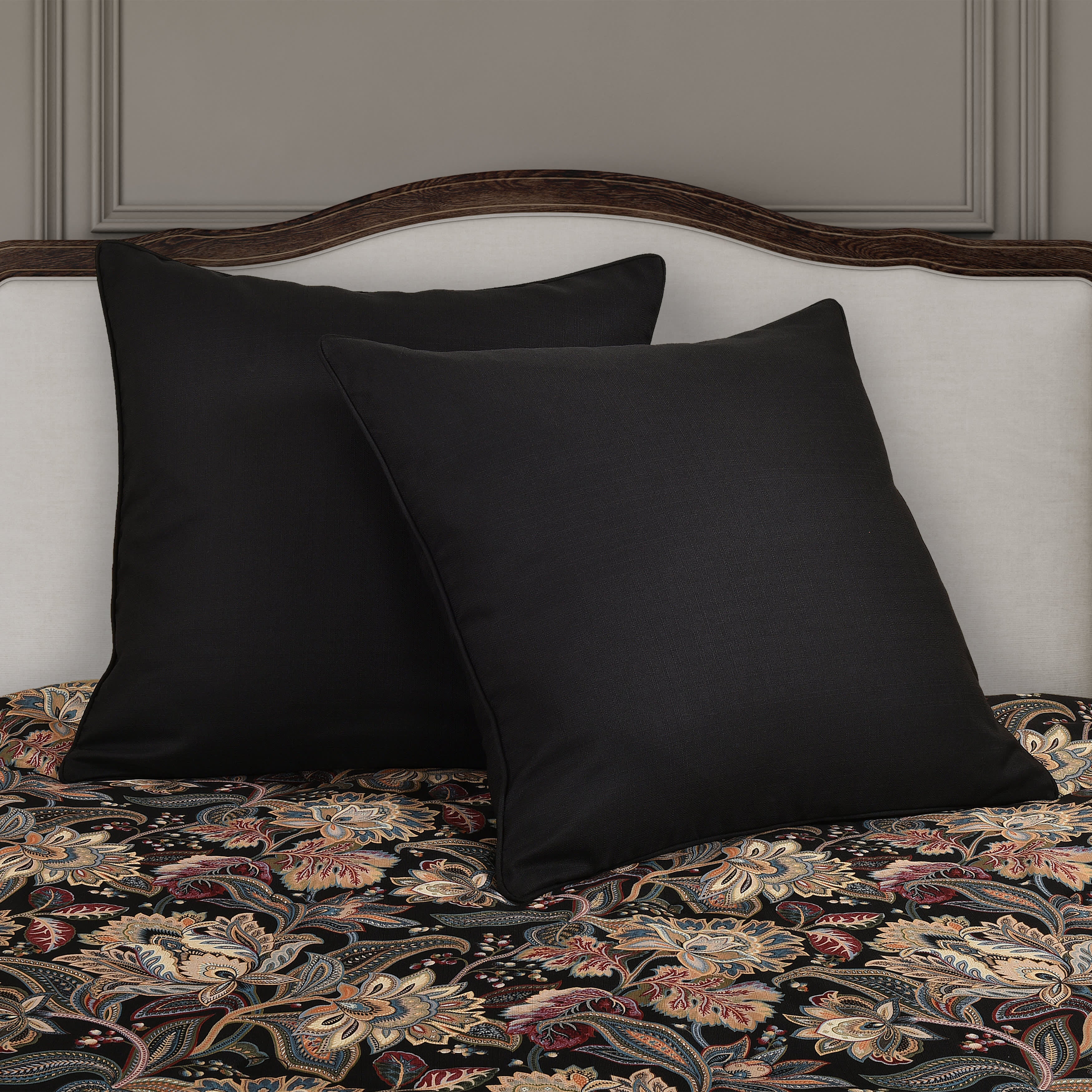 Calabria Euro Sham, BLACK, alternate image number 1