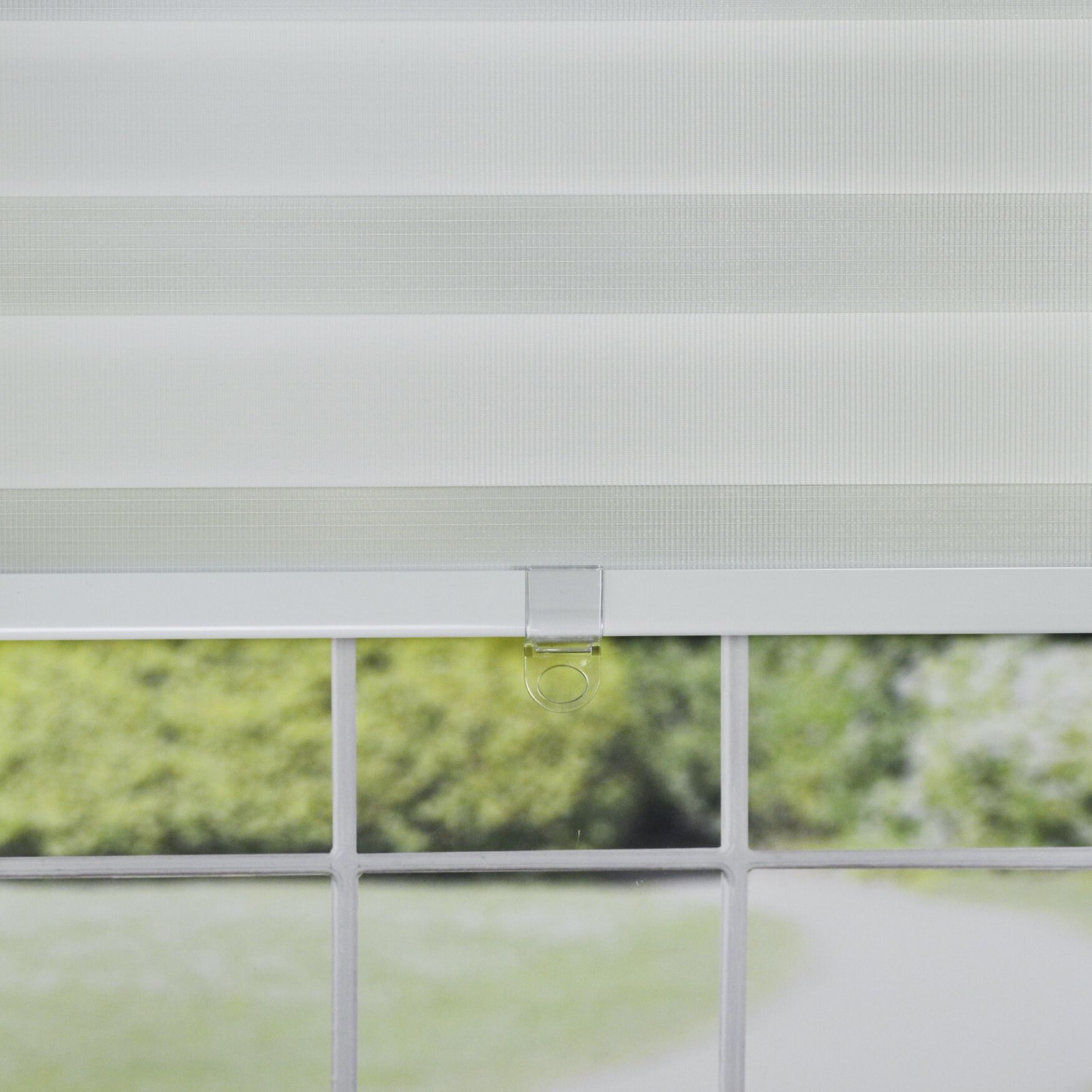 Cordless Zebra Slimline Privacy Window Shade Window, , alternate image number 2