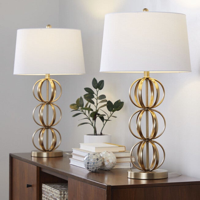 Linx 29 inches Metal Table Lamp - Set Of 2, , alternate image number null