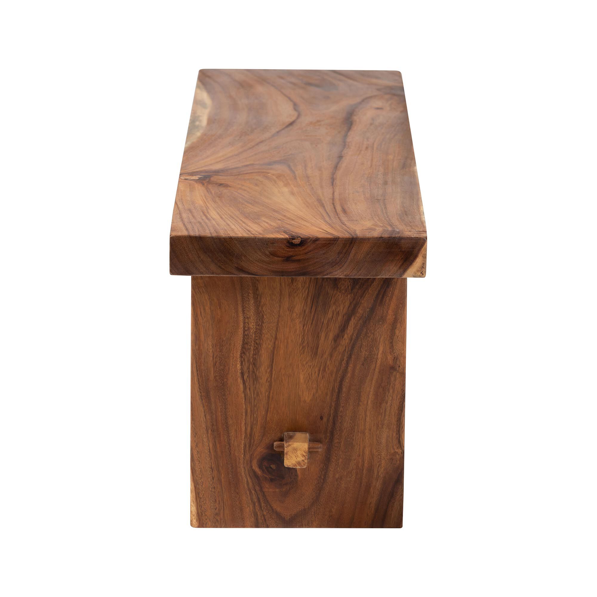 Biyu Suar Wood Dining Bench, BROWN, alternate image number 3