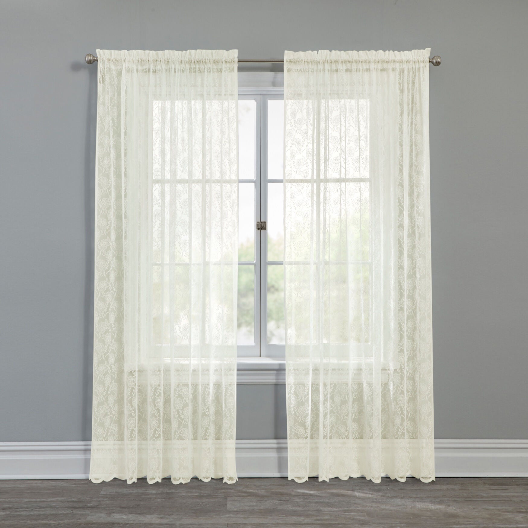 Scarlett Floral Lace Rod-Pocket Panel, , on-hover image number 1