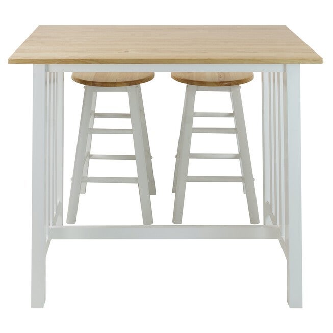 3pcs Breakfast Set made with Solid Wood-White, , alternate image number null