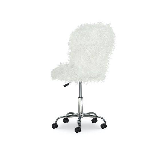 Fulton Faux Flokati Office Chair White, , alternate image number null