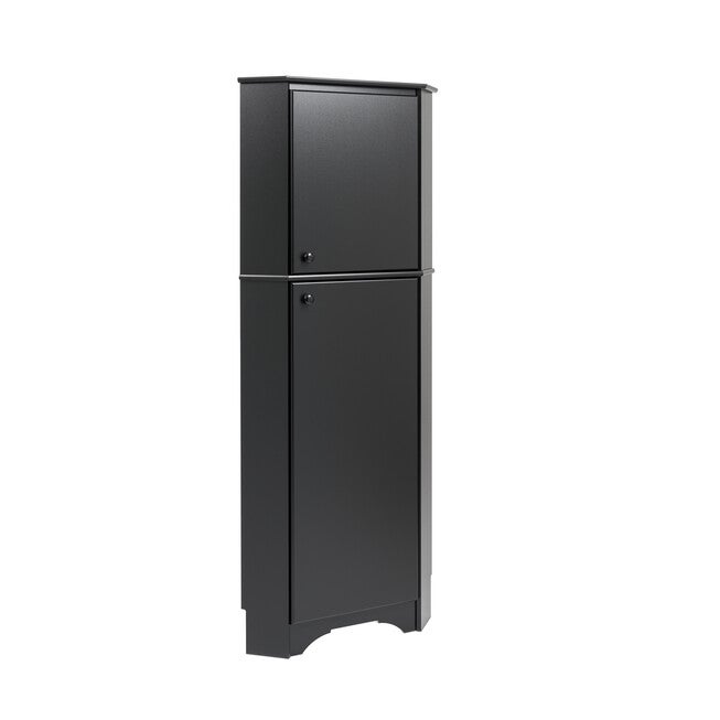 Elite Tall 2-Door Corner Storage Cabinet, Black, BLACK, hi-res image number null