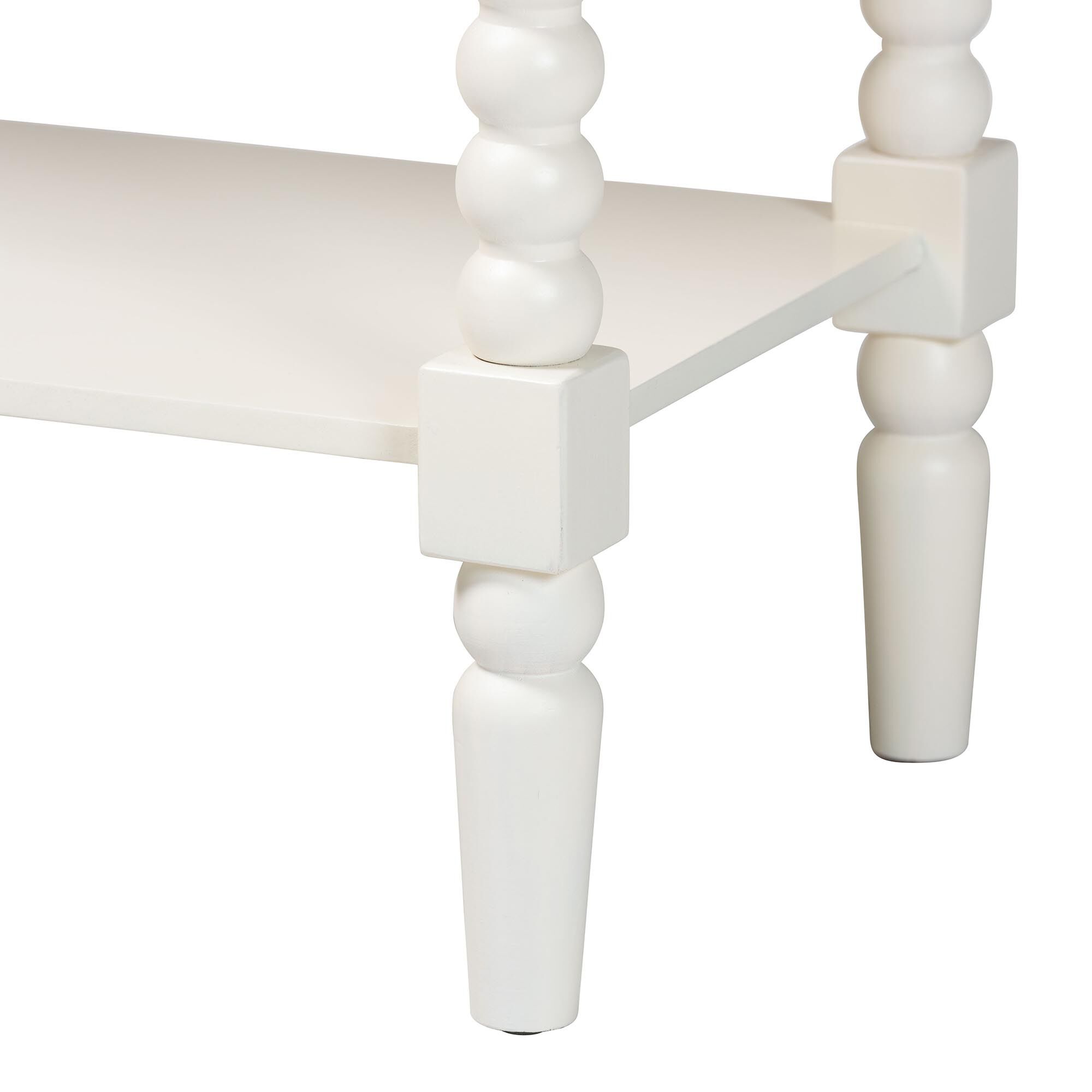 Bayard Console Table with Bobbin Legs, WHITE, alternate image number 4
