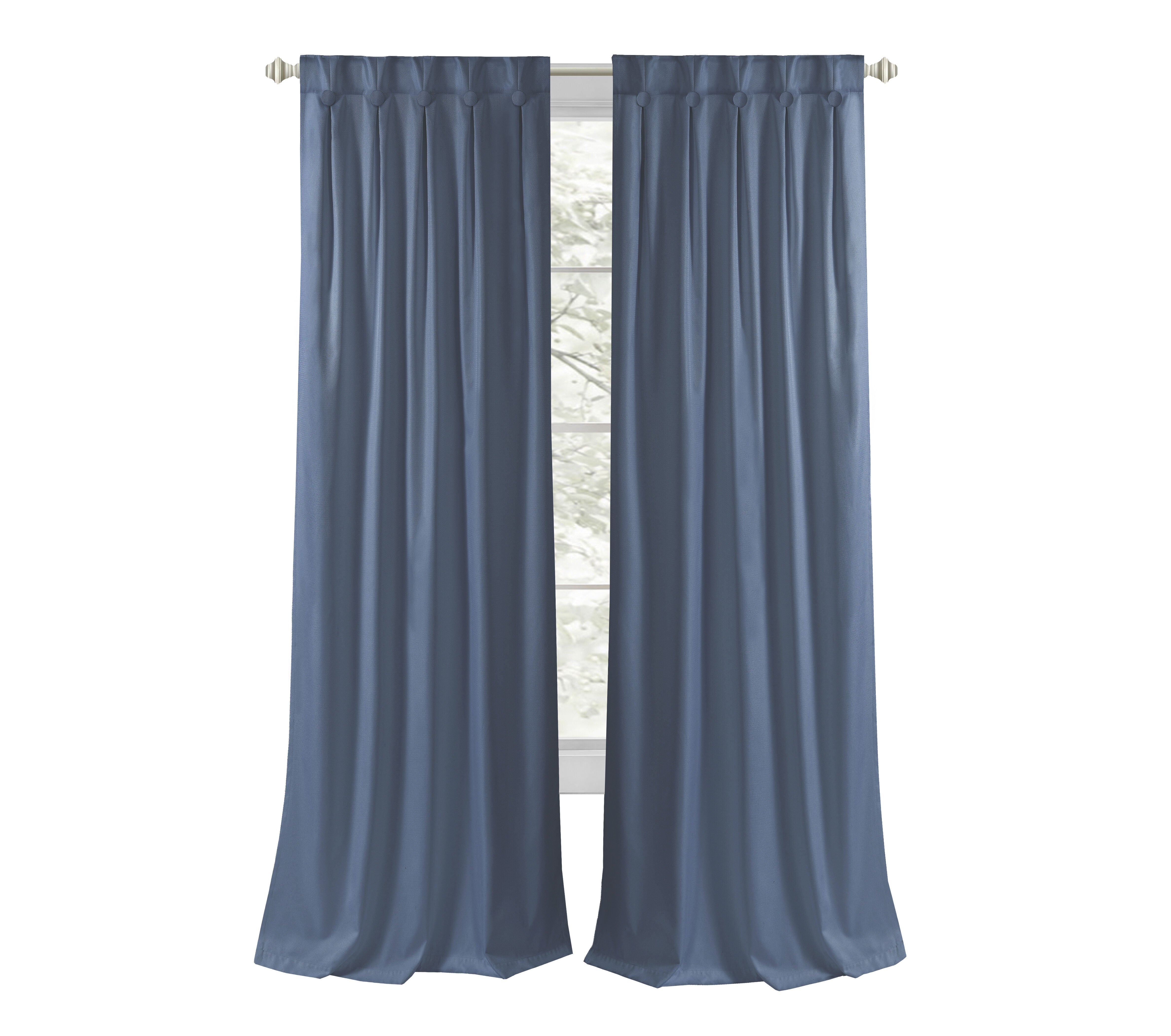 Grant Back Tab Button Pleated Blackout Panel, NAVY, alternate image number 1