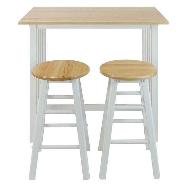 3pcs Breakfast Set made with Solid Wood-White, NATURAL, hi-res image number null
