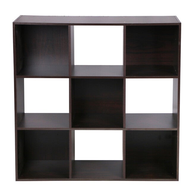 Home Basics Open and Enclosed 9 Cube MDF Storage Organizer Espresso, ESPRESSO, hi-res image number null