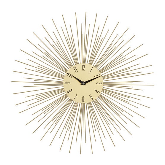 Gold Metal Contemporary Wall Clock, GOLD, hi-res image number null