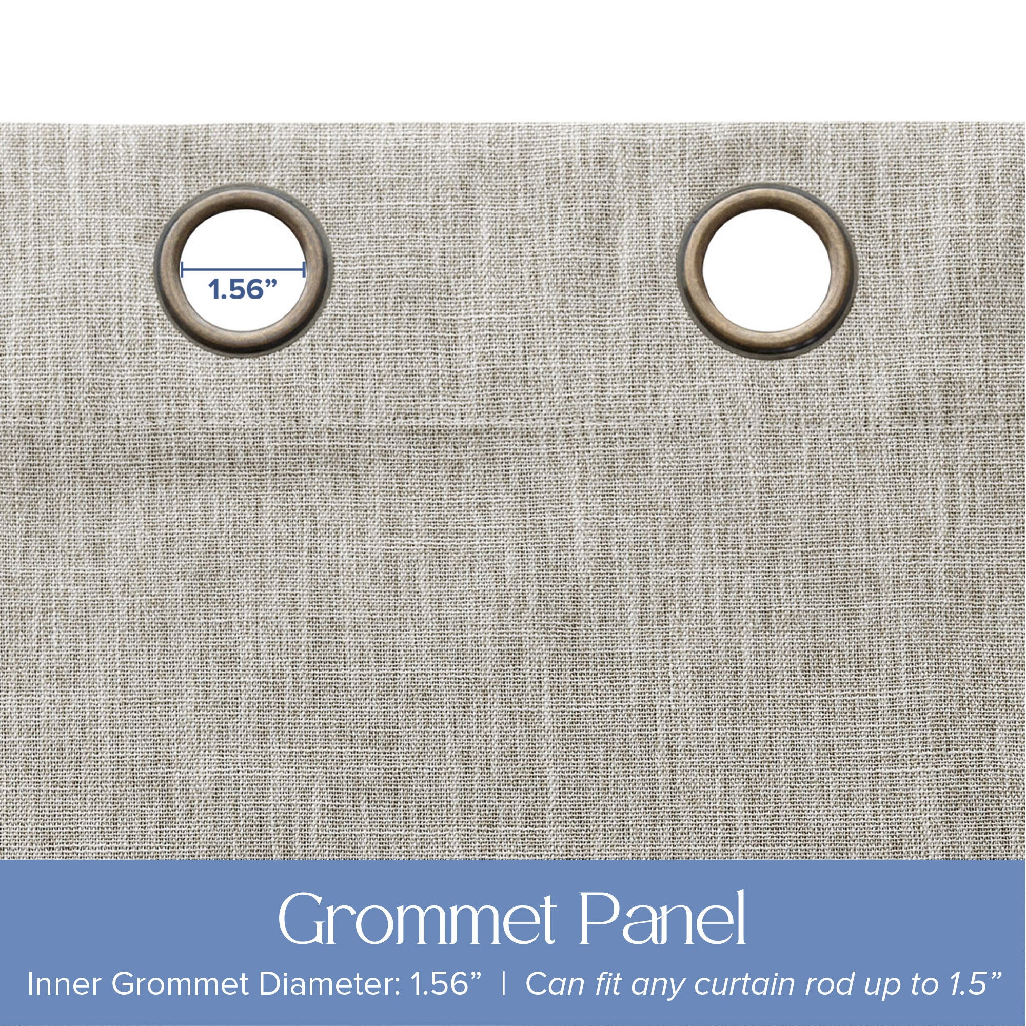 Linen Texture 100% Blackout Grommet Pair, HEATHER LINEN, alternate image number 3
