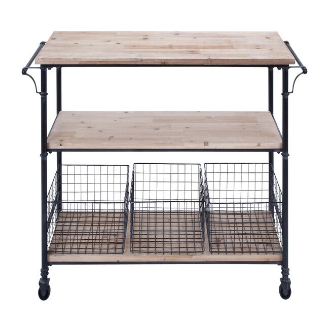 Brown Industrial Metal Storage Cart, 32 x 48, GREY, hi-res image number null