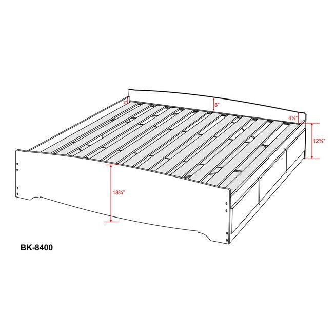 King Mate’s Platform Storage Bed with 6 Drawers, , on-hover image number 1