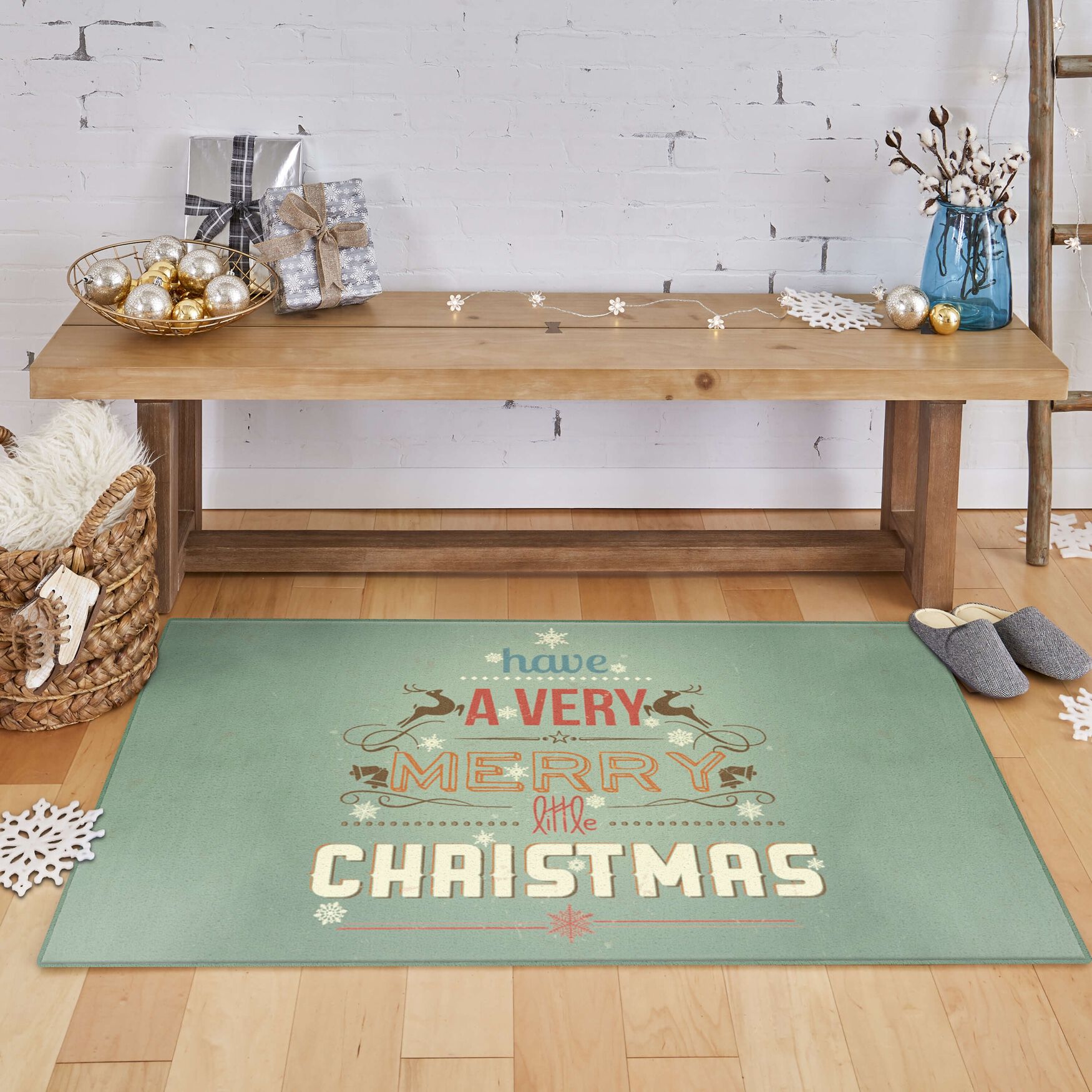 Merry Little Christmas Multi Kitchen Rug, , alternate image number 3