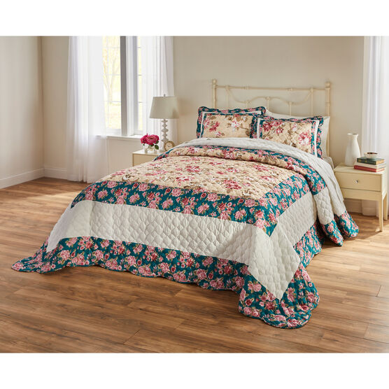 Blossom Bedspread Collection, JADE FLORAL, hi-res image number null