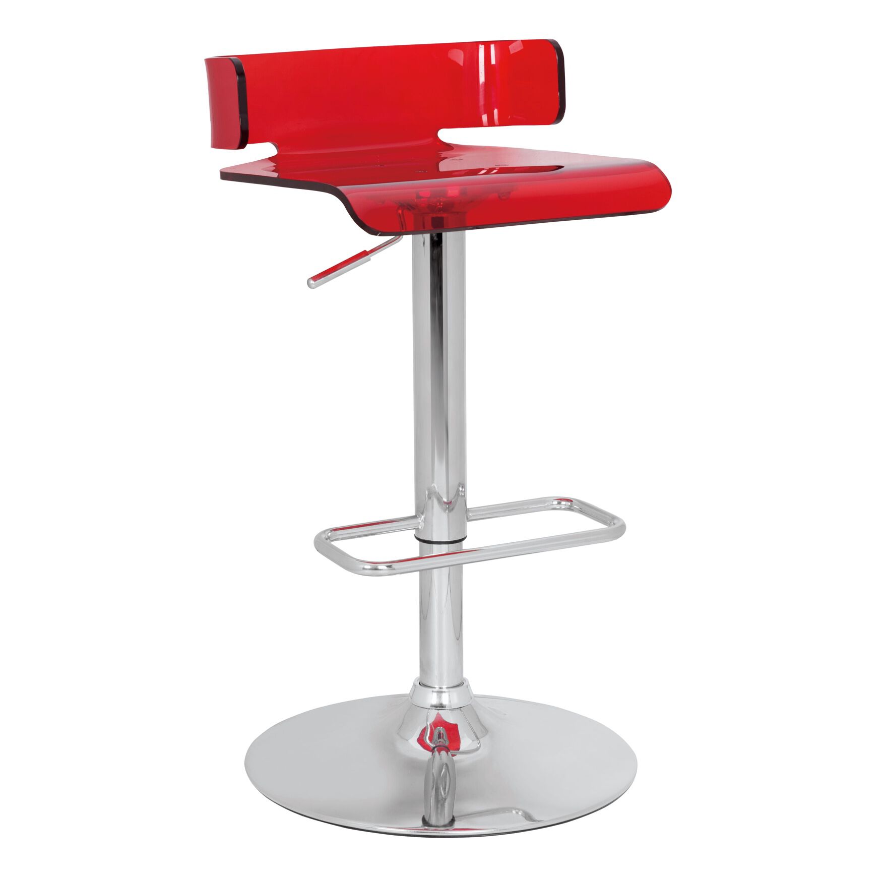 Swivel Adjustable Stool (1Pc), RED CHROME, hi-res image number 0