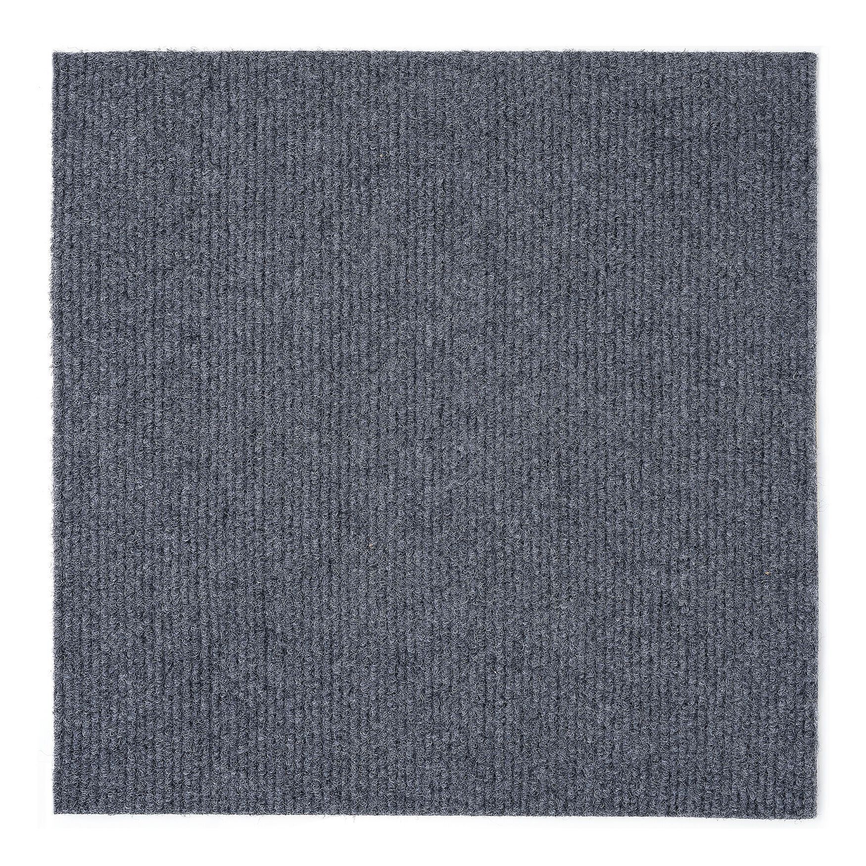 Nexus 12 inches x 12 inches Self Adhesive Carpet Floor Tile - 12 Tiles/12 sq. Ft., GREY, hi-res image number 0