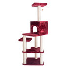 Real Wood 69" Faux Fur Covered Cat Condo House Tower, , alternate image number null