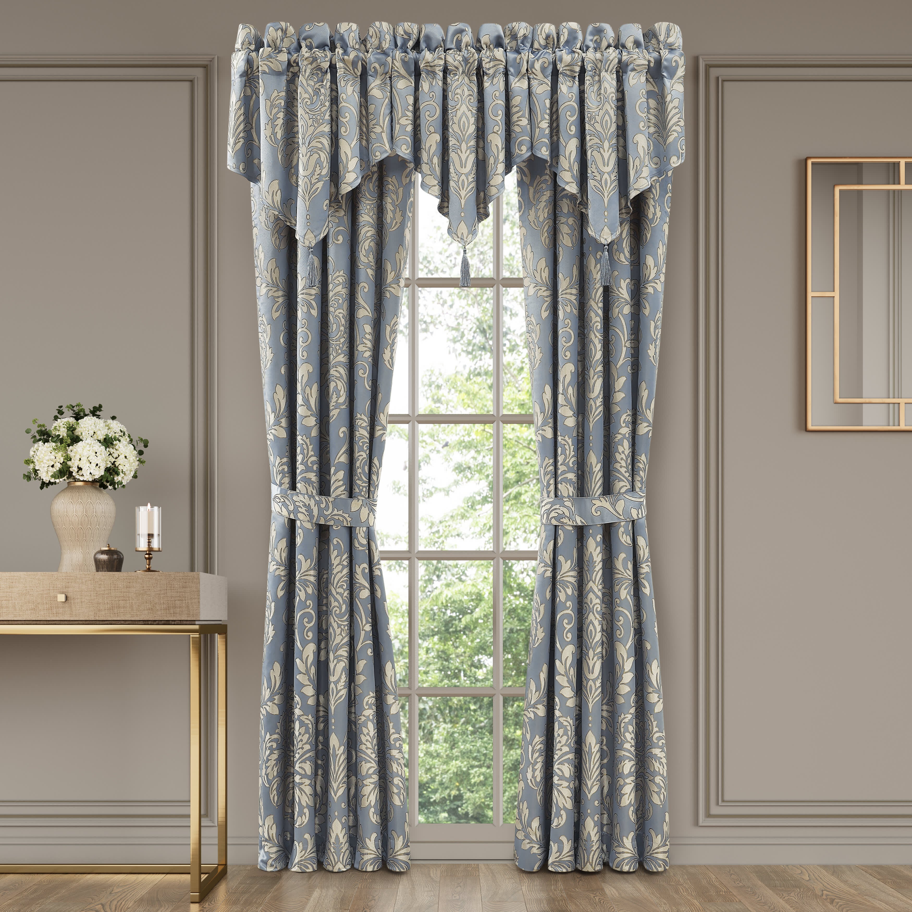 Lorenzo Window Ascot Valance, BLUE, alternate image number 2