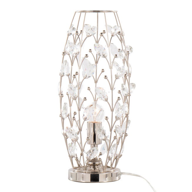 Crystal Buds 18 inches Metal Uplight, POLISHED NICKEL CLEAR, hi-res image number null