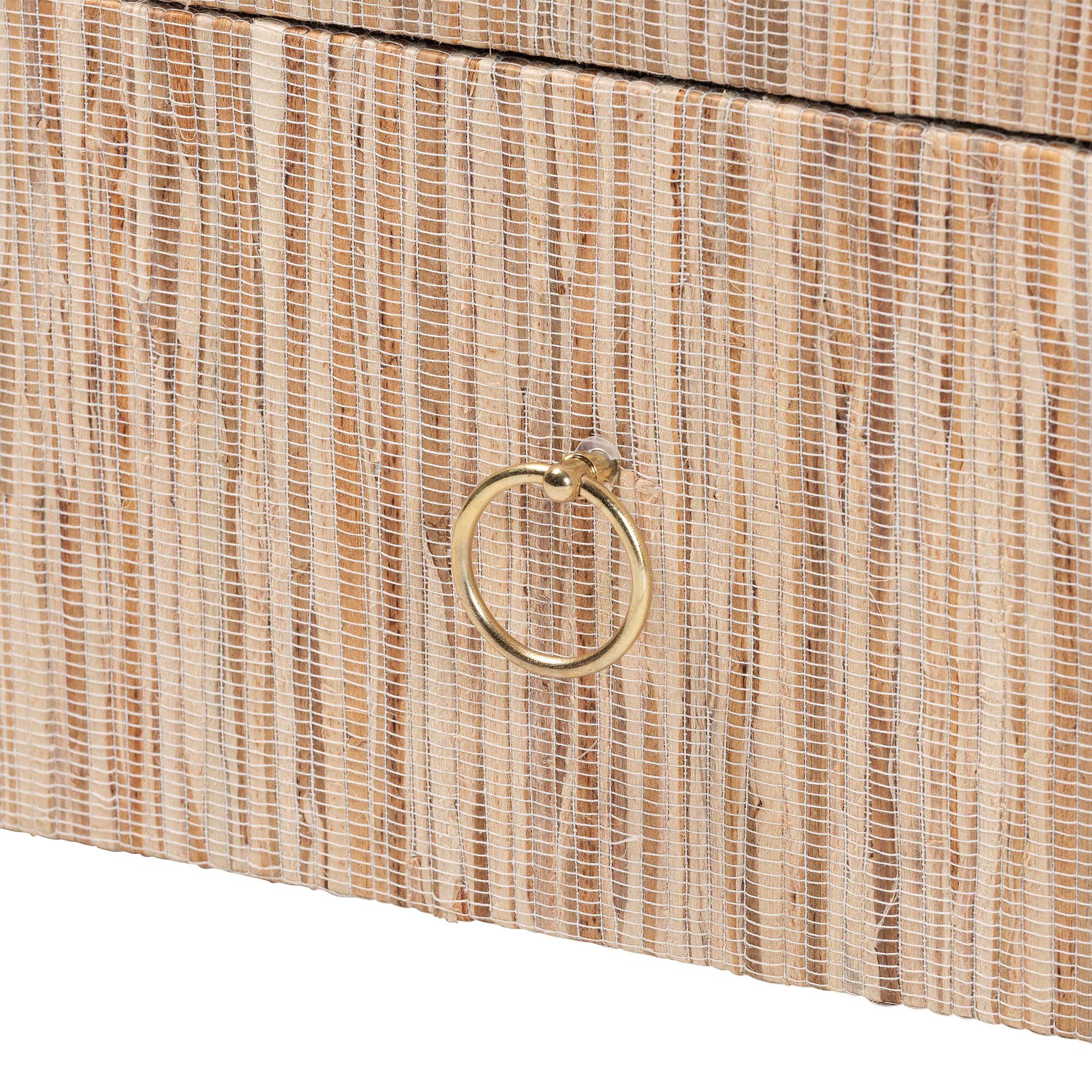 Hannah Bohemian Woven Grasscloth 1-Drawer Nightstand, NATURAL, alternate image number 6