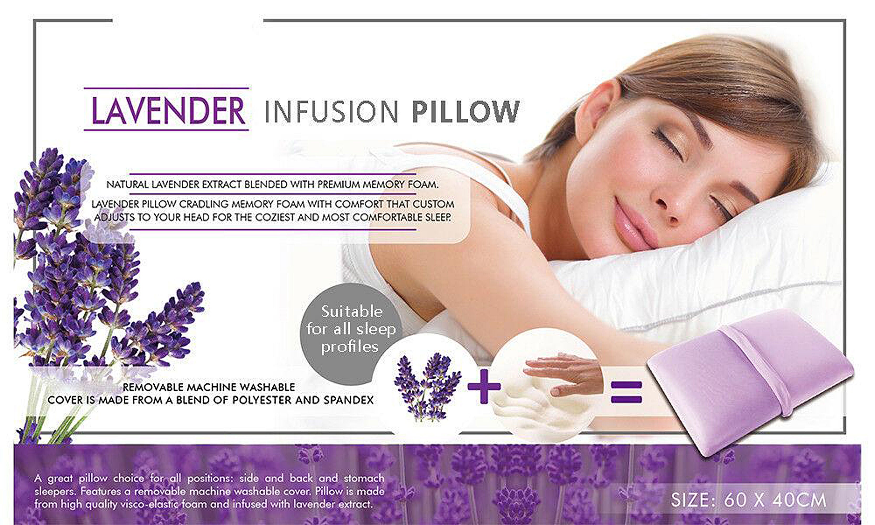 Aromatherapy Infused Pillow Lavender, LAVENDER, alternate image number 4