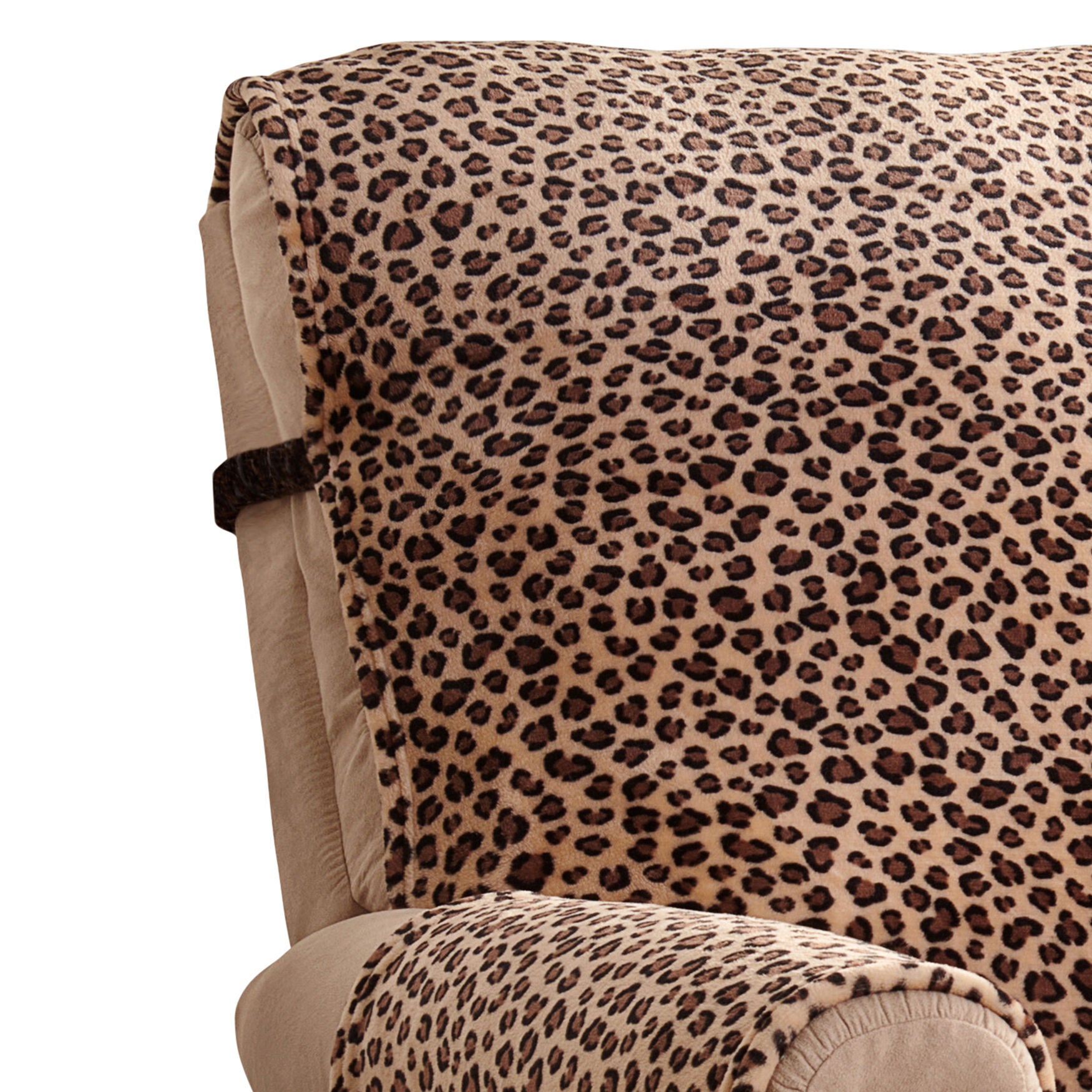 Leopard Plush Recliner Furniture Cover, , alternate image number 3