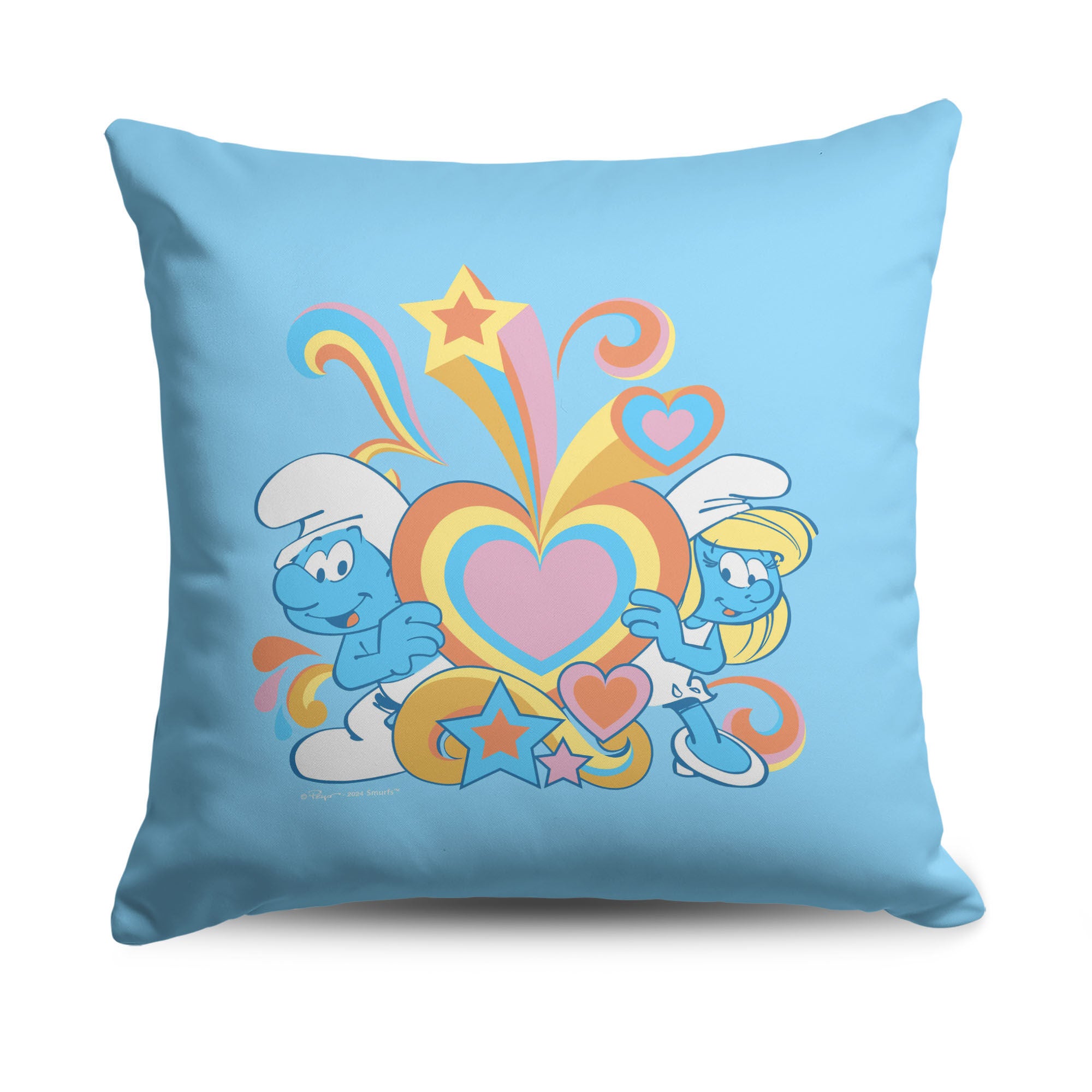 Smurfs Throw Pillow 18x18 inches, GROOVY, hi-res image number 0