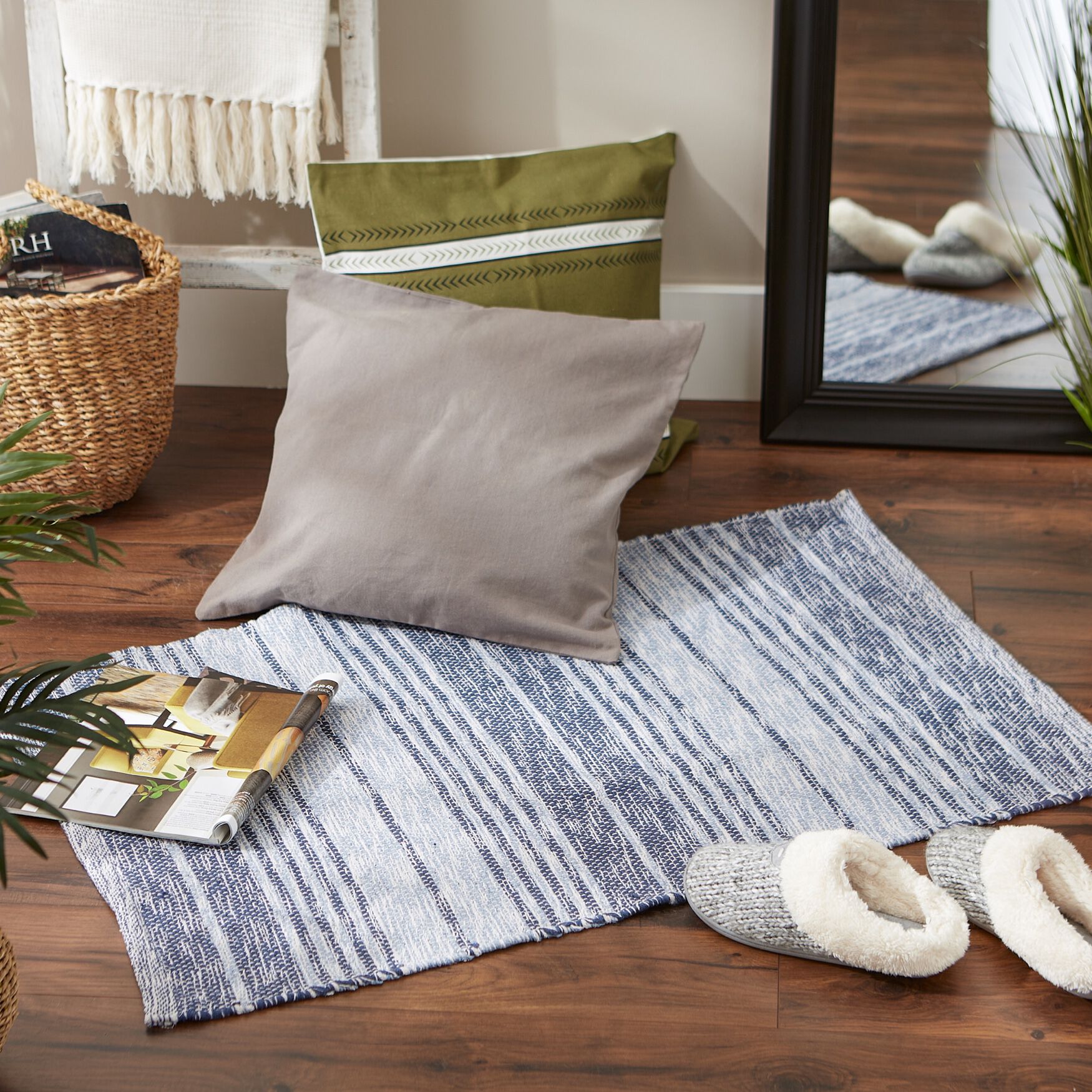 Variegated Stone Handwoven Recycled Yarn Rug 2X3 Ft Floor Coverings, , alternate image number 2