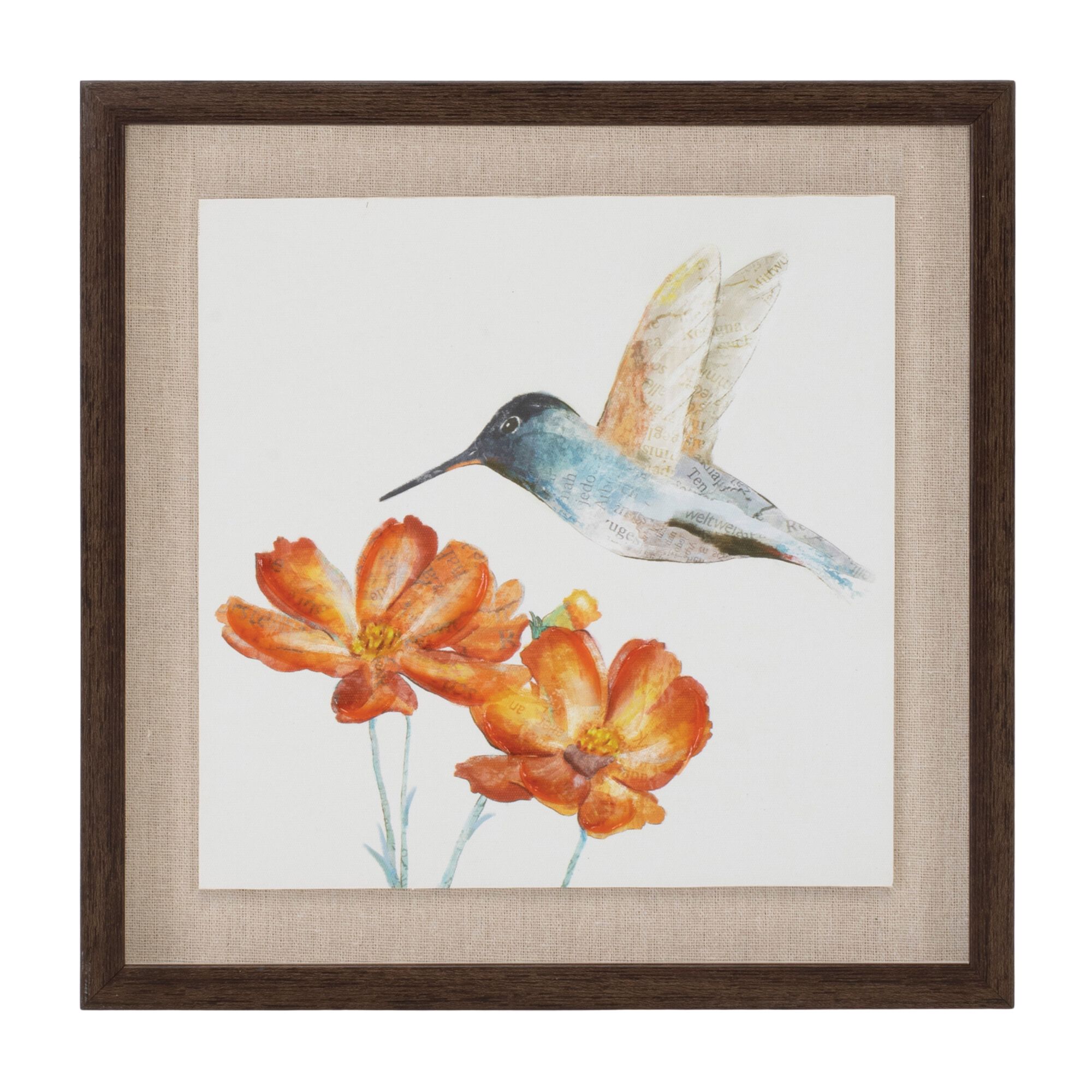 Framed Hummingbird Floral Print (Set of 2), WHITE/GREEN/BLUE, alternate image number 1