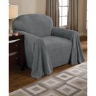 Coral Fleece Throw Chair Furniture Cover, GREY, hi-res image number null