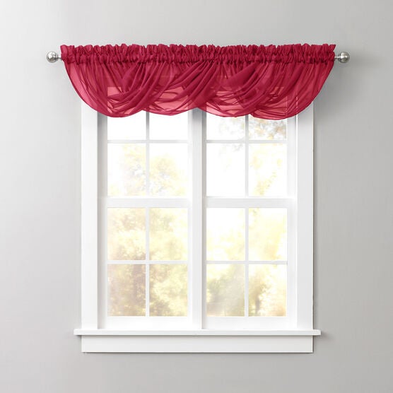 BH Studio Sheer Voile Toga Valance, BURGUNDY, hi-res image number null
