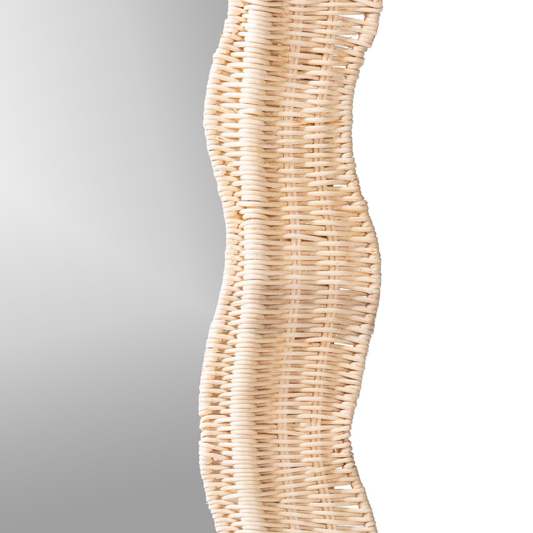 Hasana Bohemian Natural Scallop Rattan Accent Wall Mirror, , on-hover image number 1