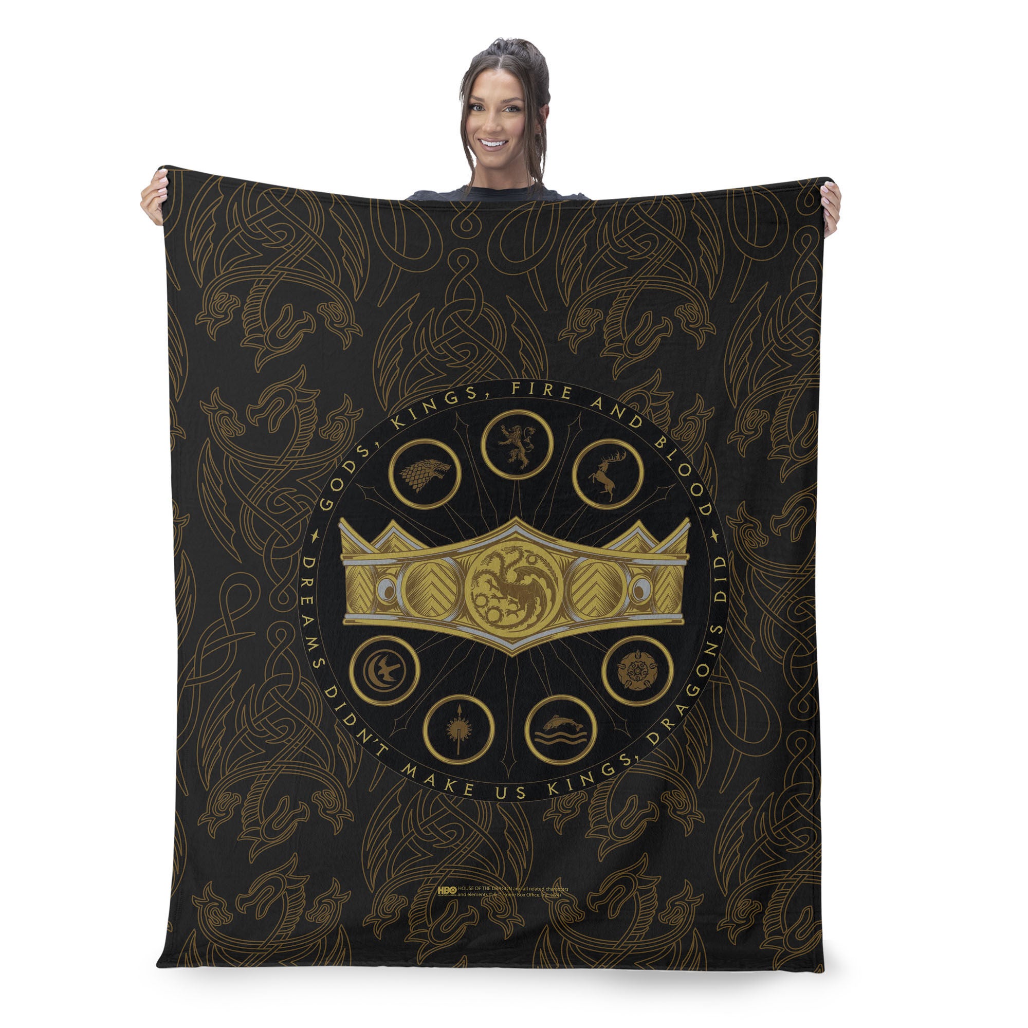 Warner Bros. House of the Dragon Dragons Did Silk Touch Throw Blanket 50x60 Inches, BROWN, on-hover image number 1